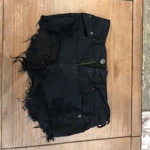 Ae high rise ripped shorts