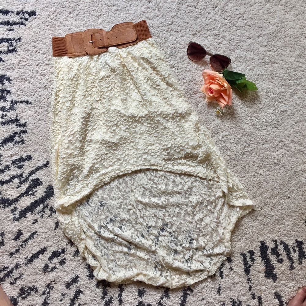 Lace High Low Skirt