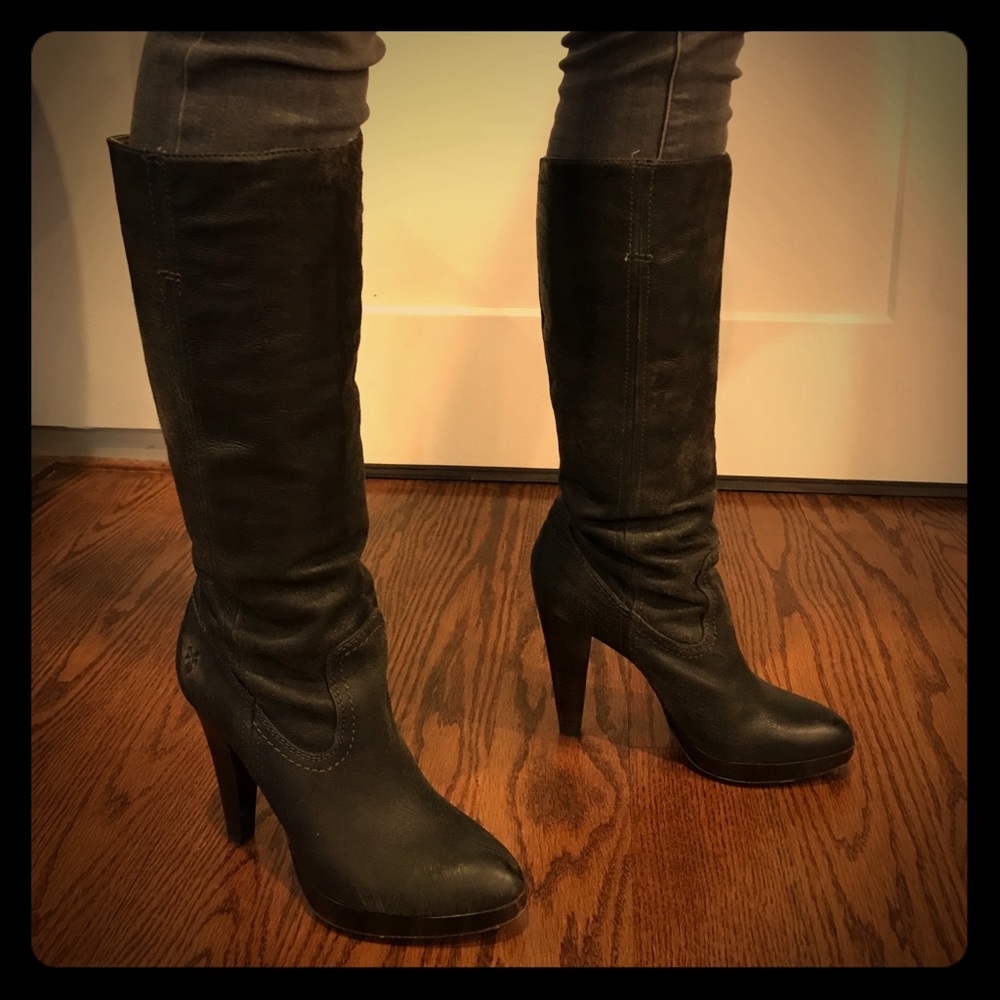 Frye Distressed Leather "Harlow Campus" Boots