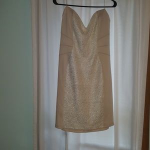 Cream and gold tube dress