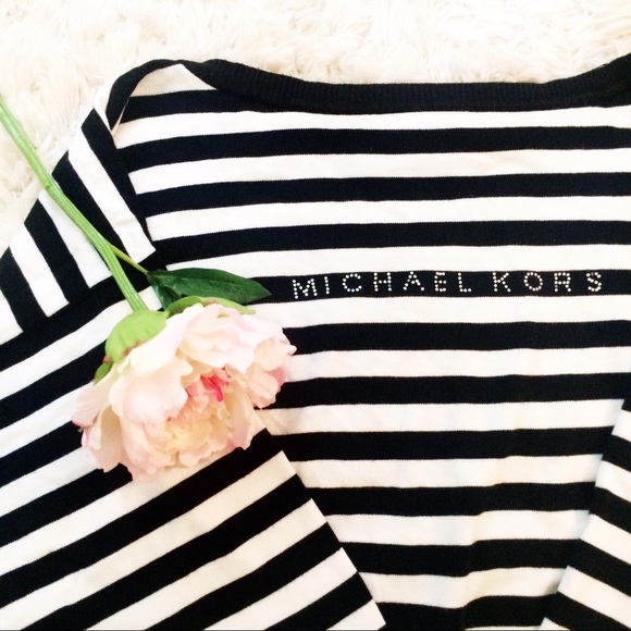 MICHAEL Michael Kors Sweaters - MICHAEL KORS black and white striped sweater ⭐️