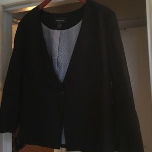 Single button linen, lined suit jacket