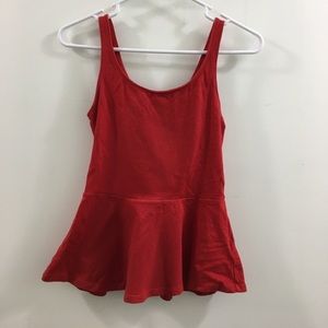 Red peplum top