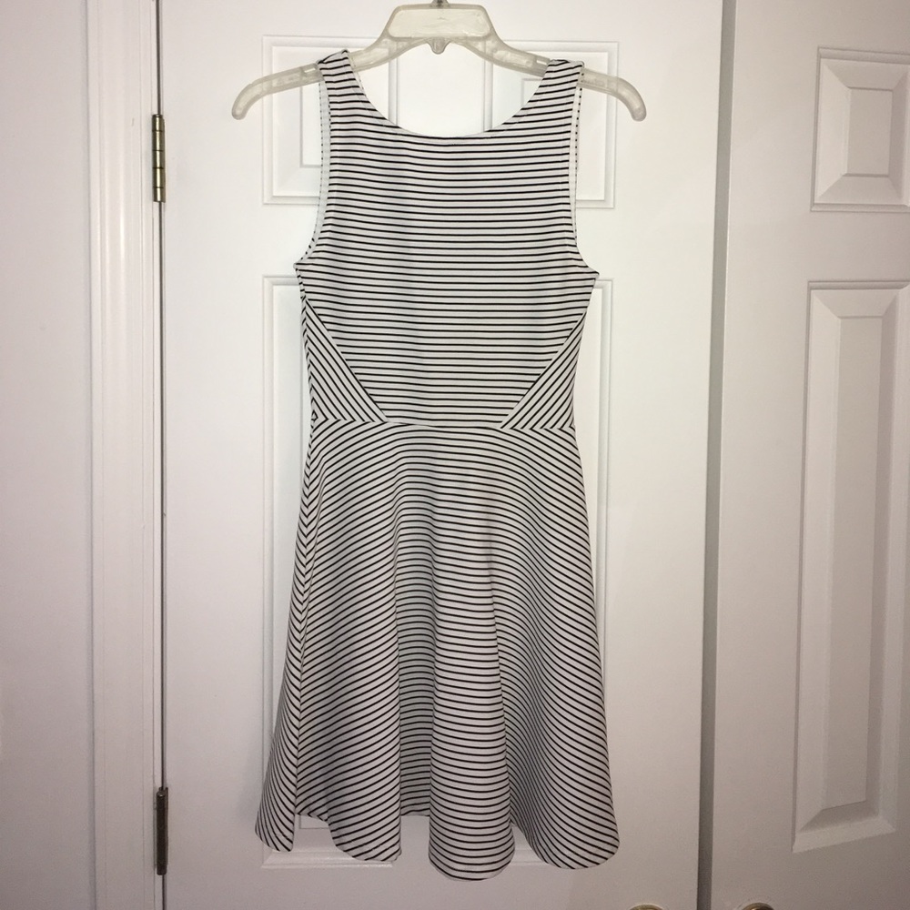 Striped fit and flare dress