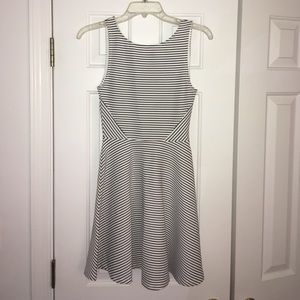 Striped fit and flare dress