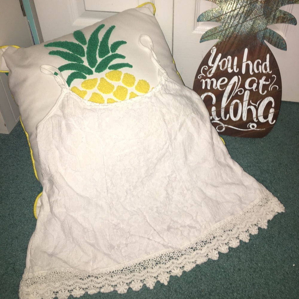 White Lacey Tank Top