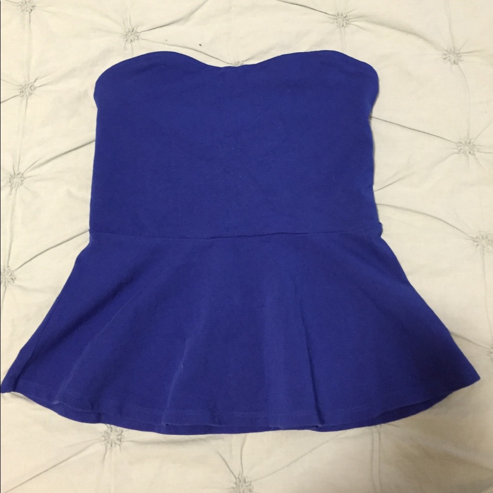 Strapless Express Navy Blue  shirt.