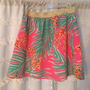 Gorgeous Lilly Pulitzer Skirt with Gold Trim
