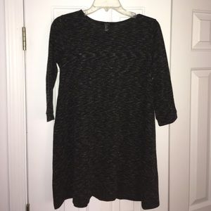 Shift 3/4 length sleeve black dress