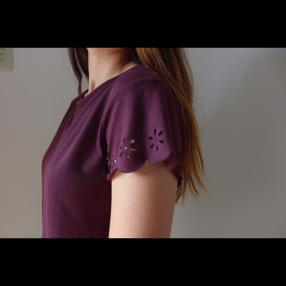 Primark flower cut out T shirt