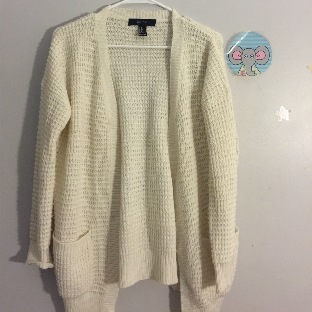 White cardigan