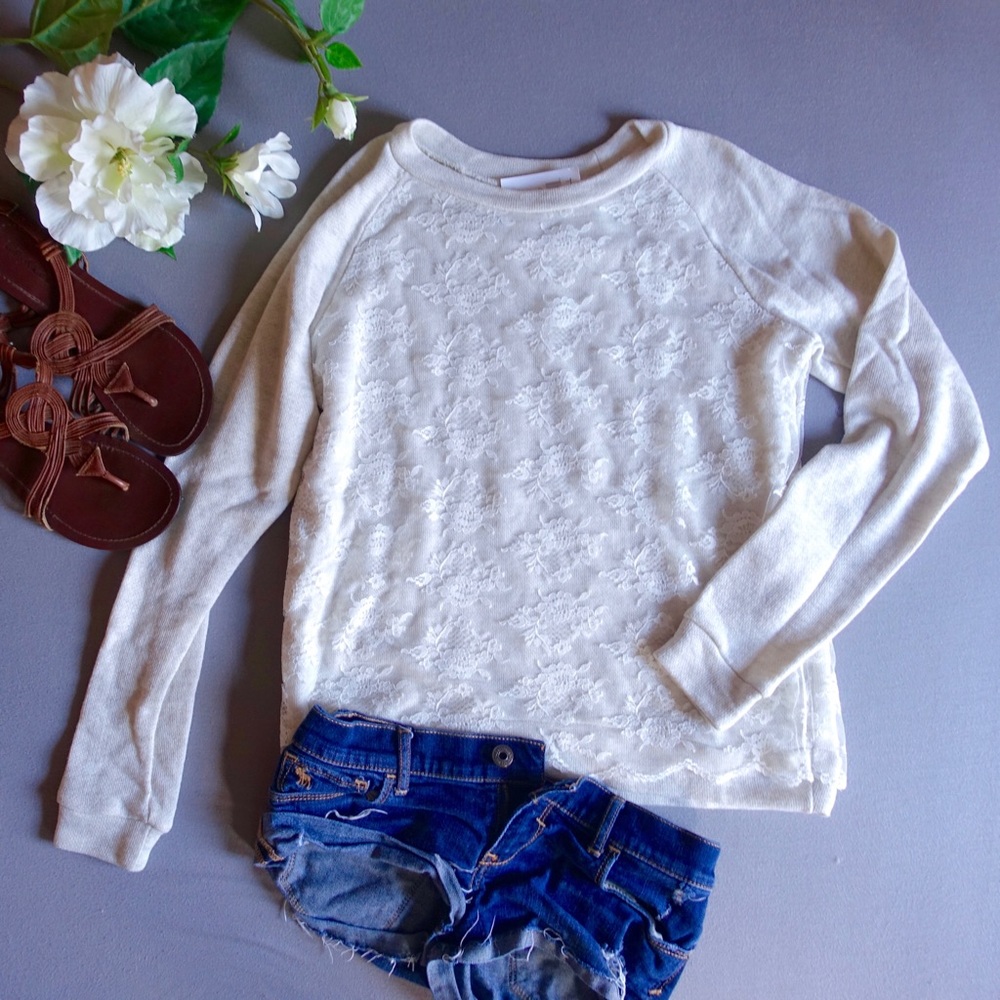 NEW Beige Lace Detail Sweater