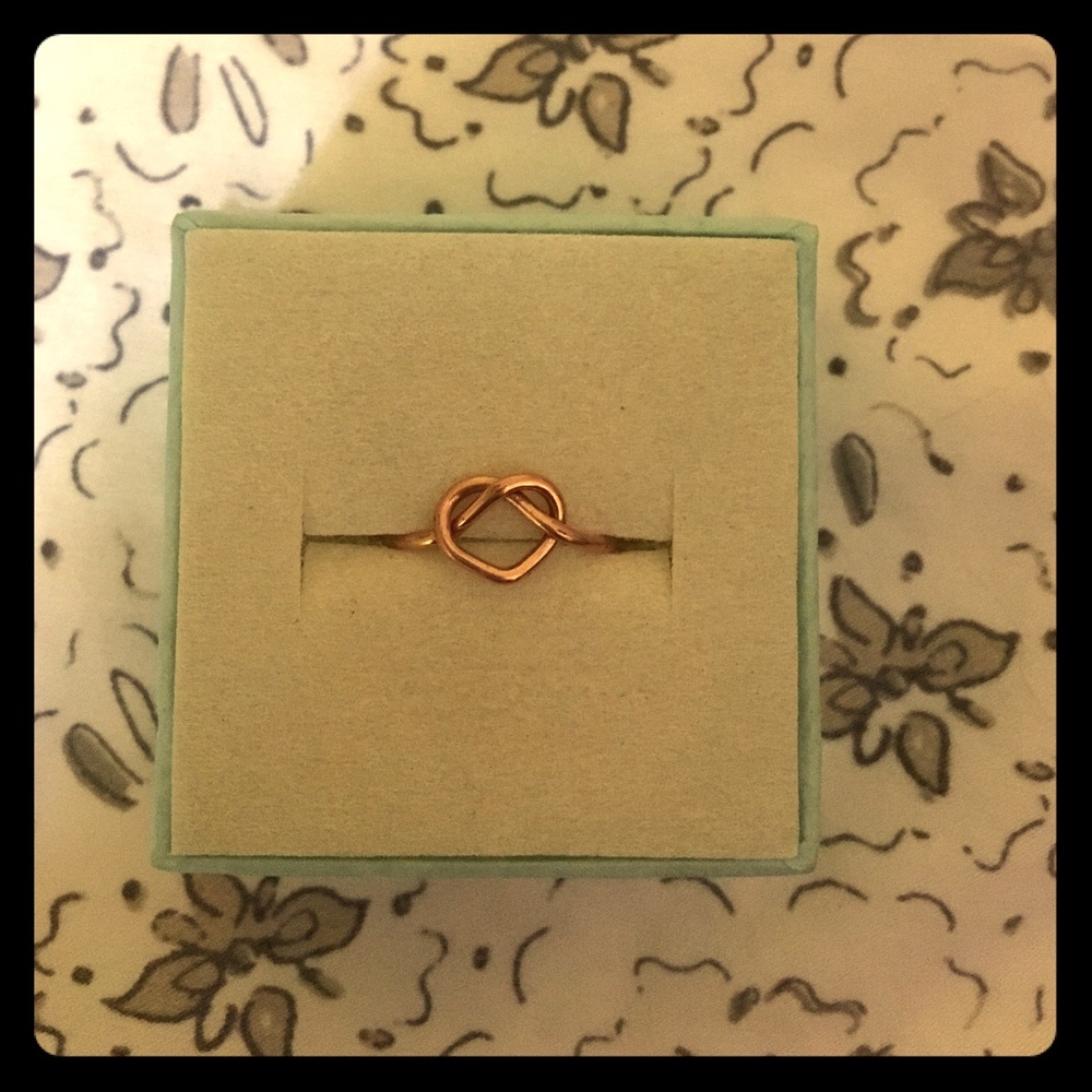 Rose Gold heart knot ring
