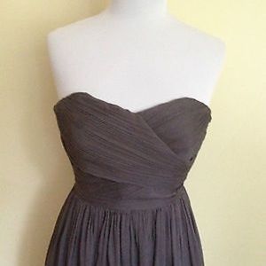 J.Crew Arabelle Silk Chiffon Dress Smoky Charcoal