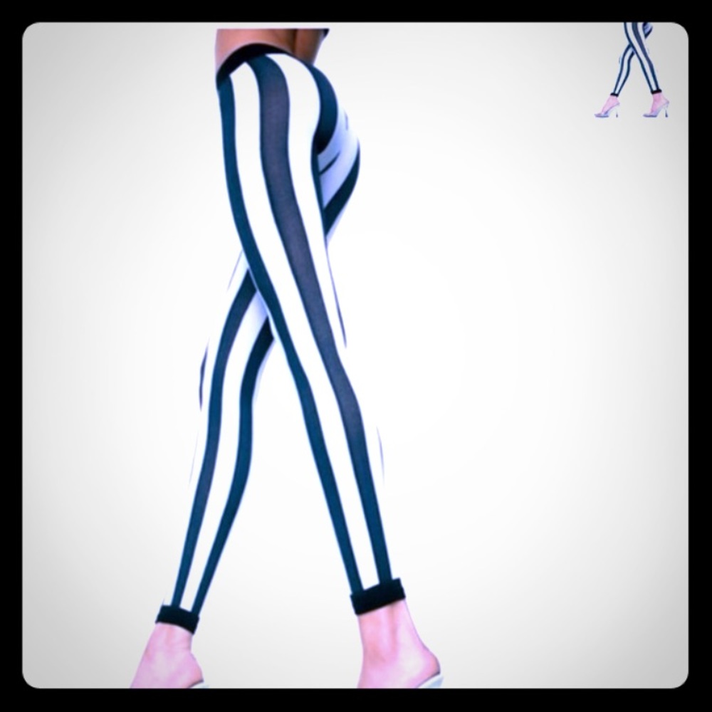 Vertical Stripes Footless Tights