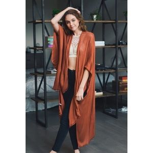 Kimono - Brick Colored Knit Kimono 🍁 Fall Transitions