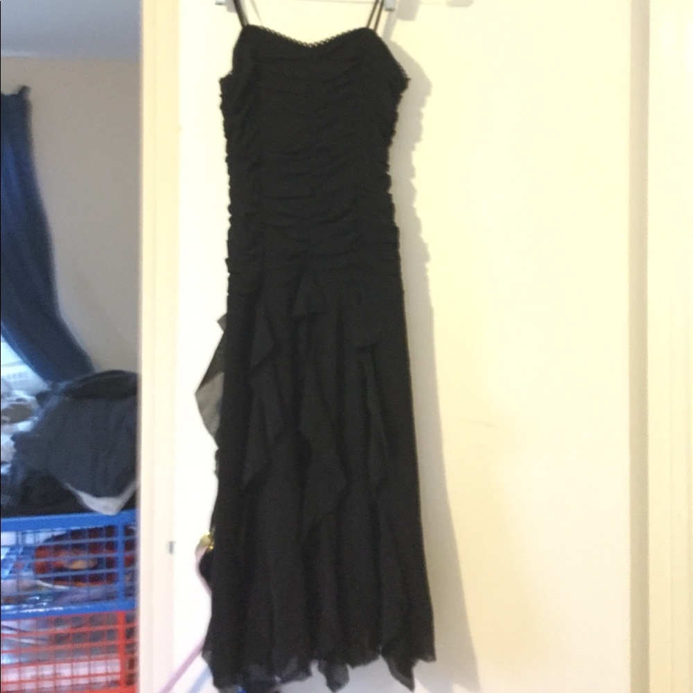 Black spaghetti string dress
