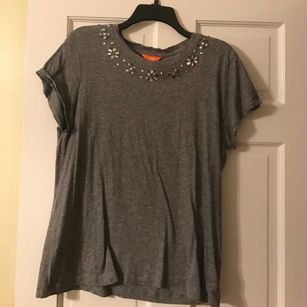 Embellished gray tee shirt by Joe Fresh