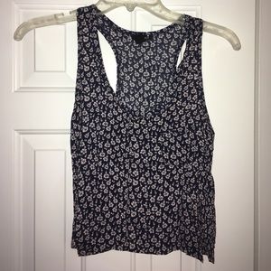 Navy printed tank top