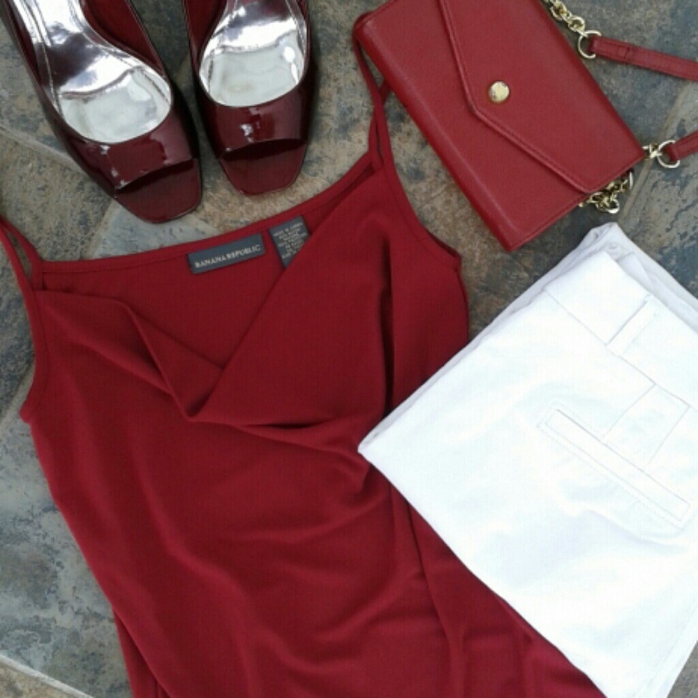 Banana Republic Red Spaghetti Strap Top Size Small
