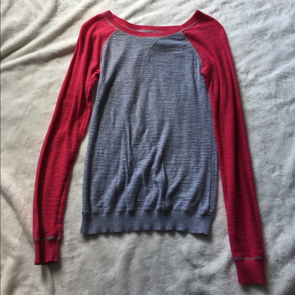 Pink & Grey Long Sleeve Top