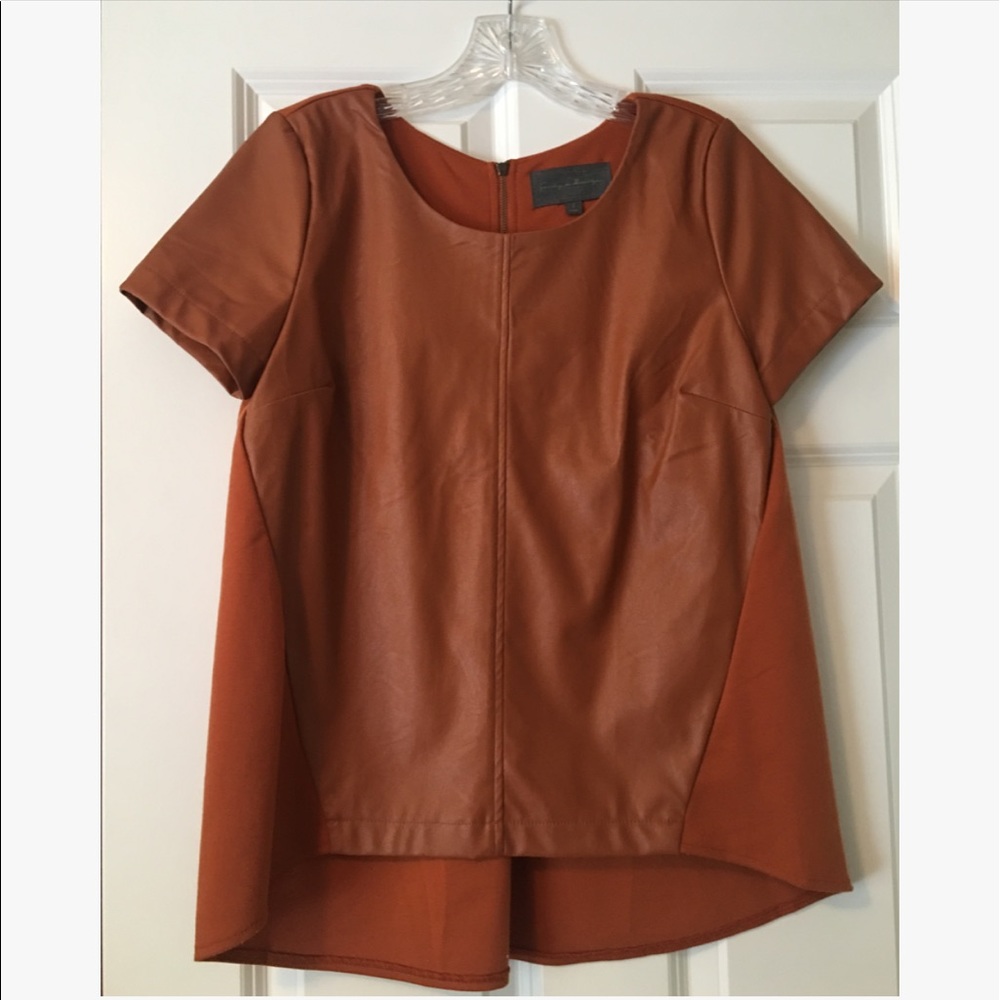Leather Anthropologie Top