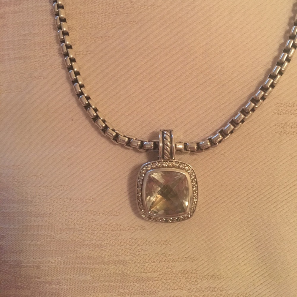 David Yurman Prasiolite & Diamond Albion Necklace