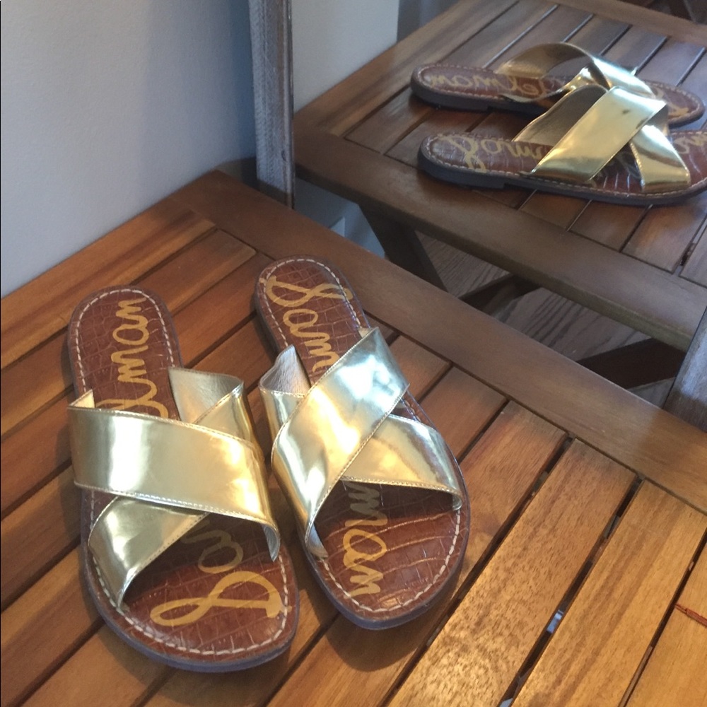 Sam Edelman gold Kora slide-on sandals