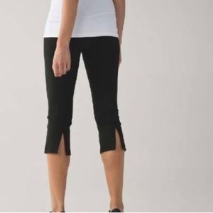 Lululemon Black Slit back crop