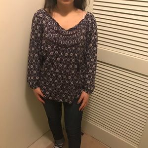 Flowy Purple Patterned Top