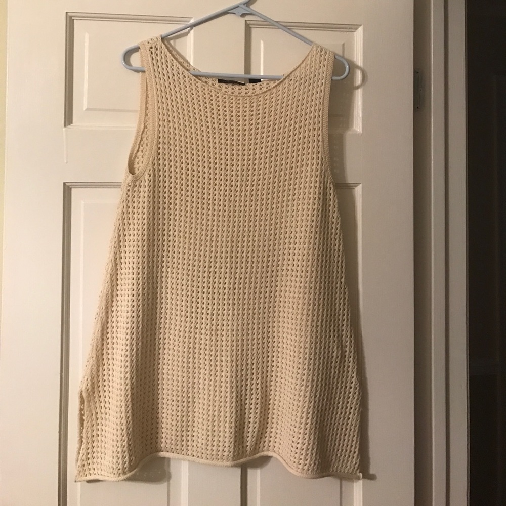 Crochet style sweater tank top