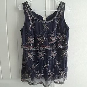Beaded Blue Tank