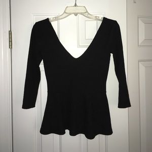 Black peplum top