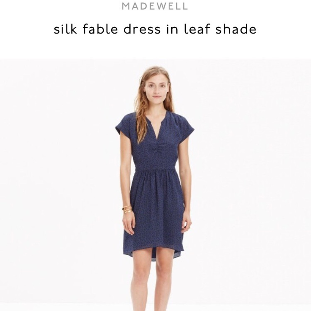 Madewell Silk Fable Dress in Leaf Shade