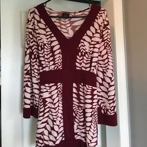 Maroon Leaf Tie Tunic