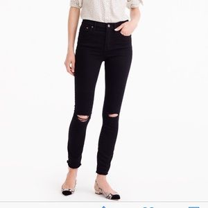 Jcrew lookout highrise denim with distressed knee