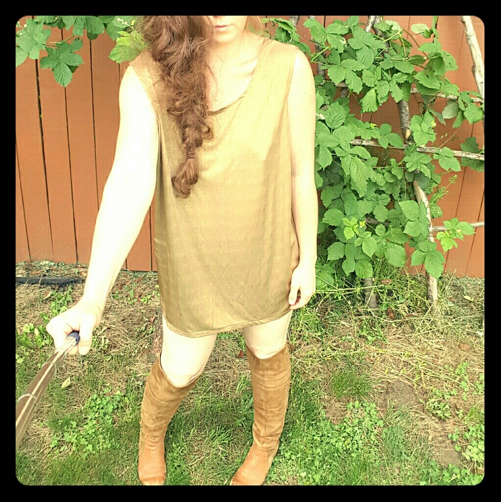 Metallic gold shimmer top