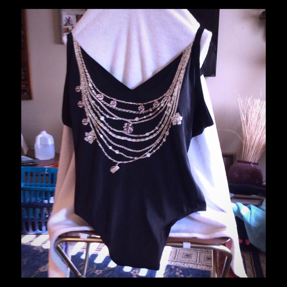 Size 20 black one piece swimsuit- with bling