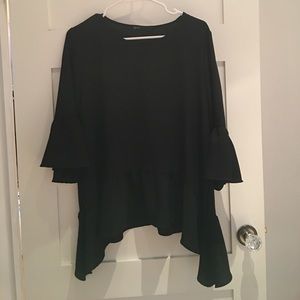 Black ruffled top