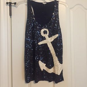J.Crew Sequin Anchor Top J.Crew Sequin Anchor Top