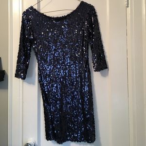 Navy Blue 3/4 length sleeved dresss