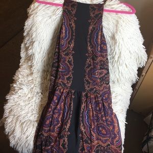 FREE PEOPLE black printed maxi dress NWOT