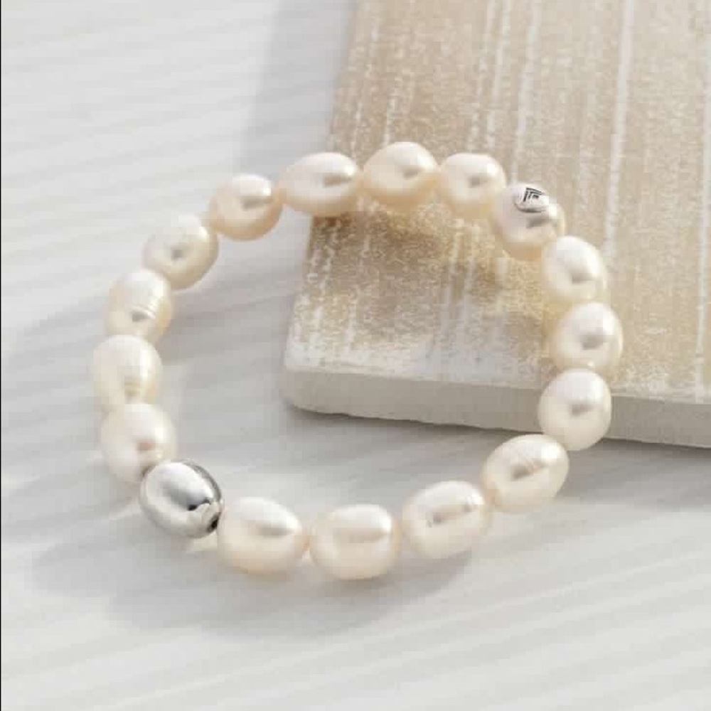 NIB Silpada SHINE ON Pearl Stretch Bracelet - Picture 3 of 4