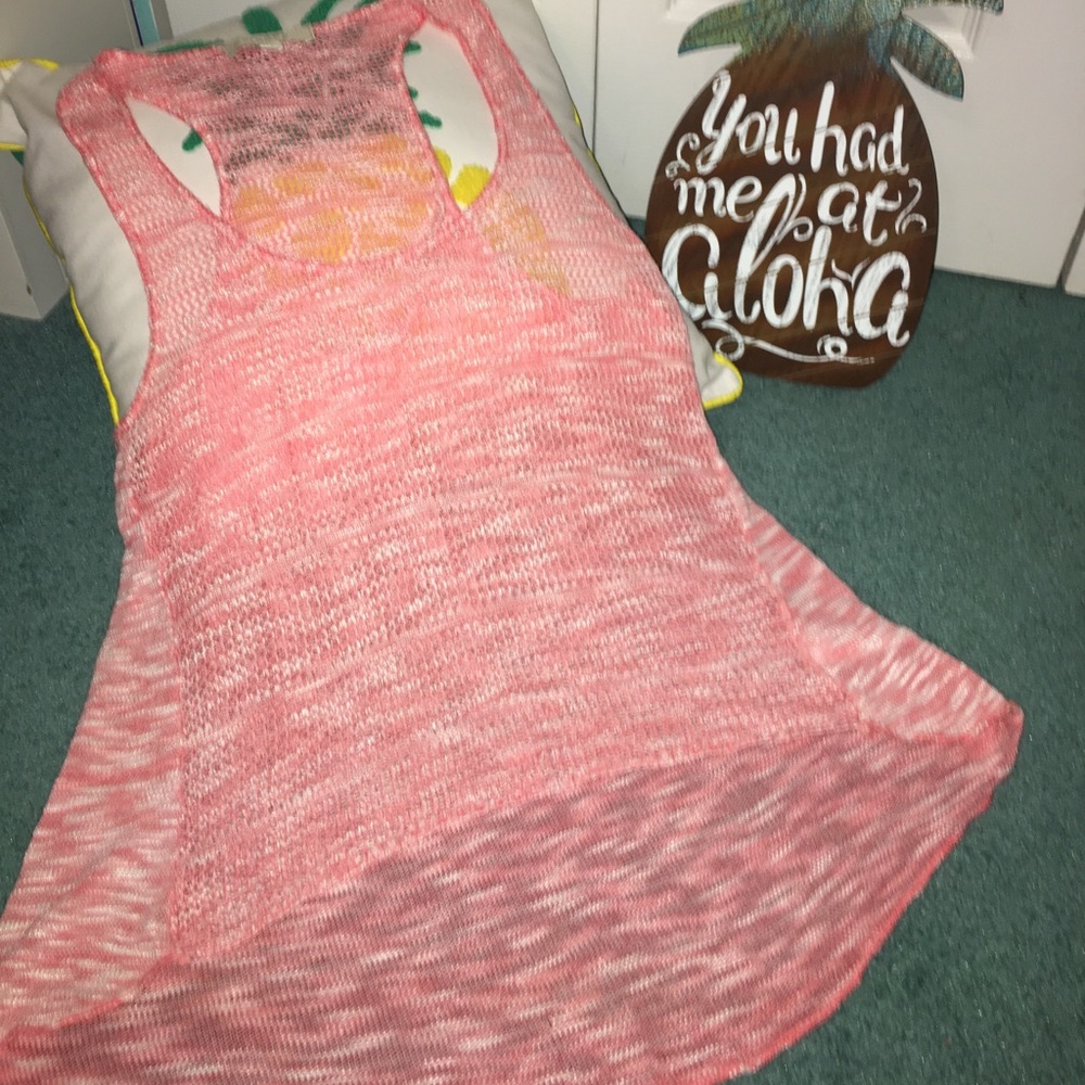 Pink Woven Tank Top