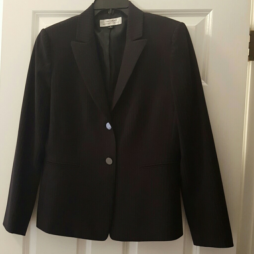 Tahari Black pinstripe blazer