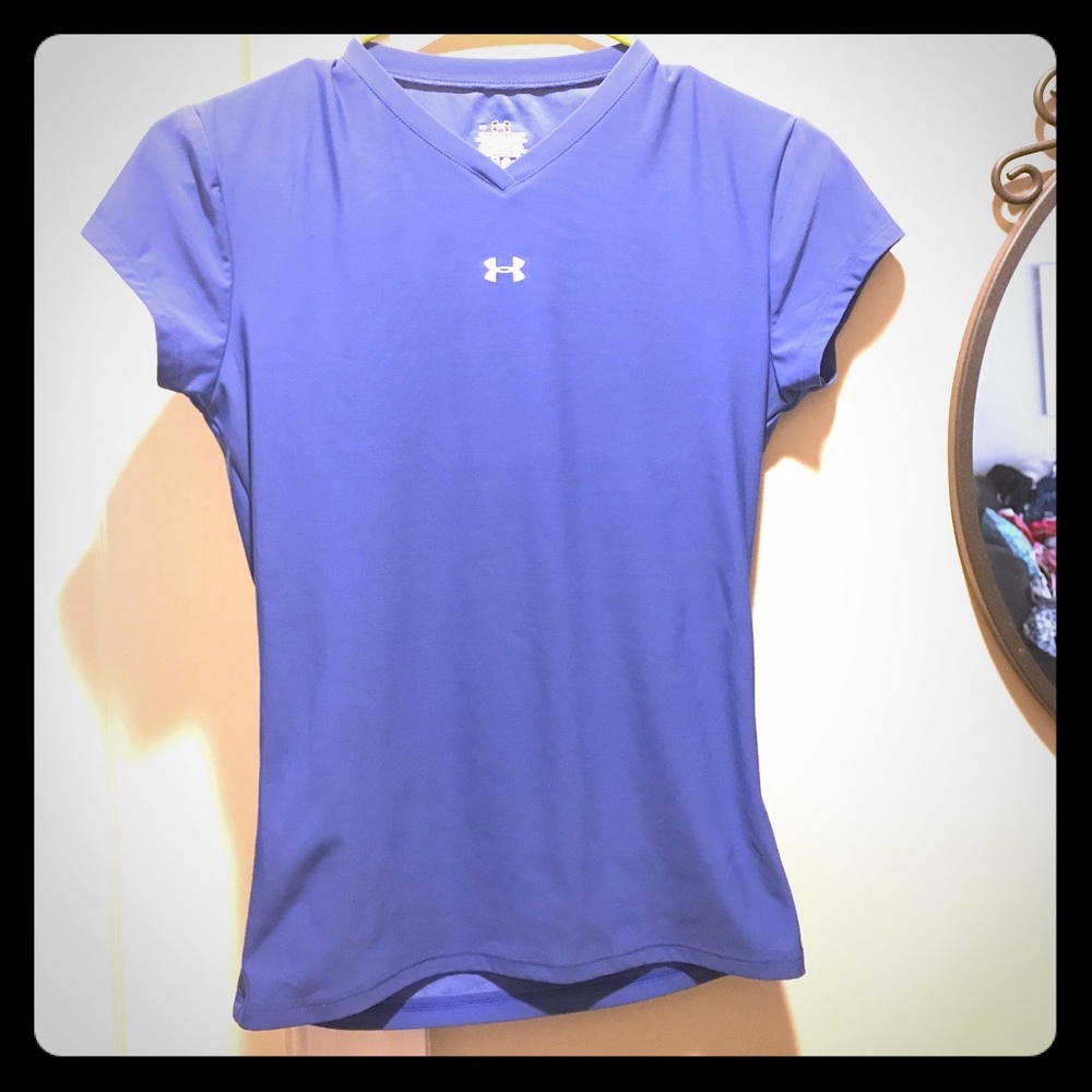 Blue V-neck Under Armour shirt