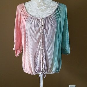 Multi colored, sheer American Rag top