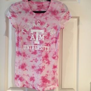 PINK Tie Dye Texas A&M Top
