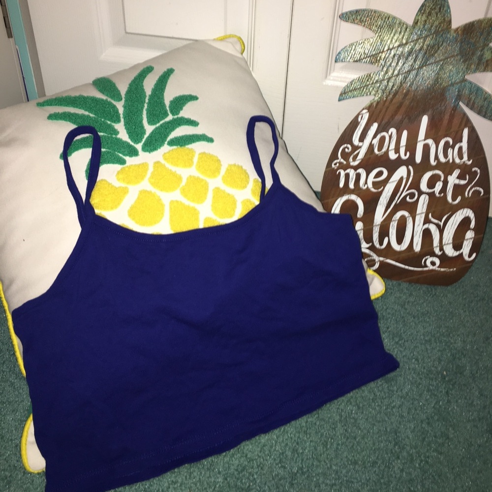 Simple Blue Crop Top