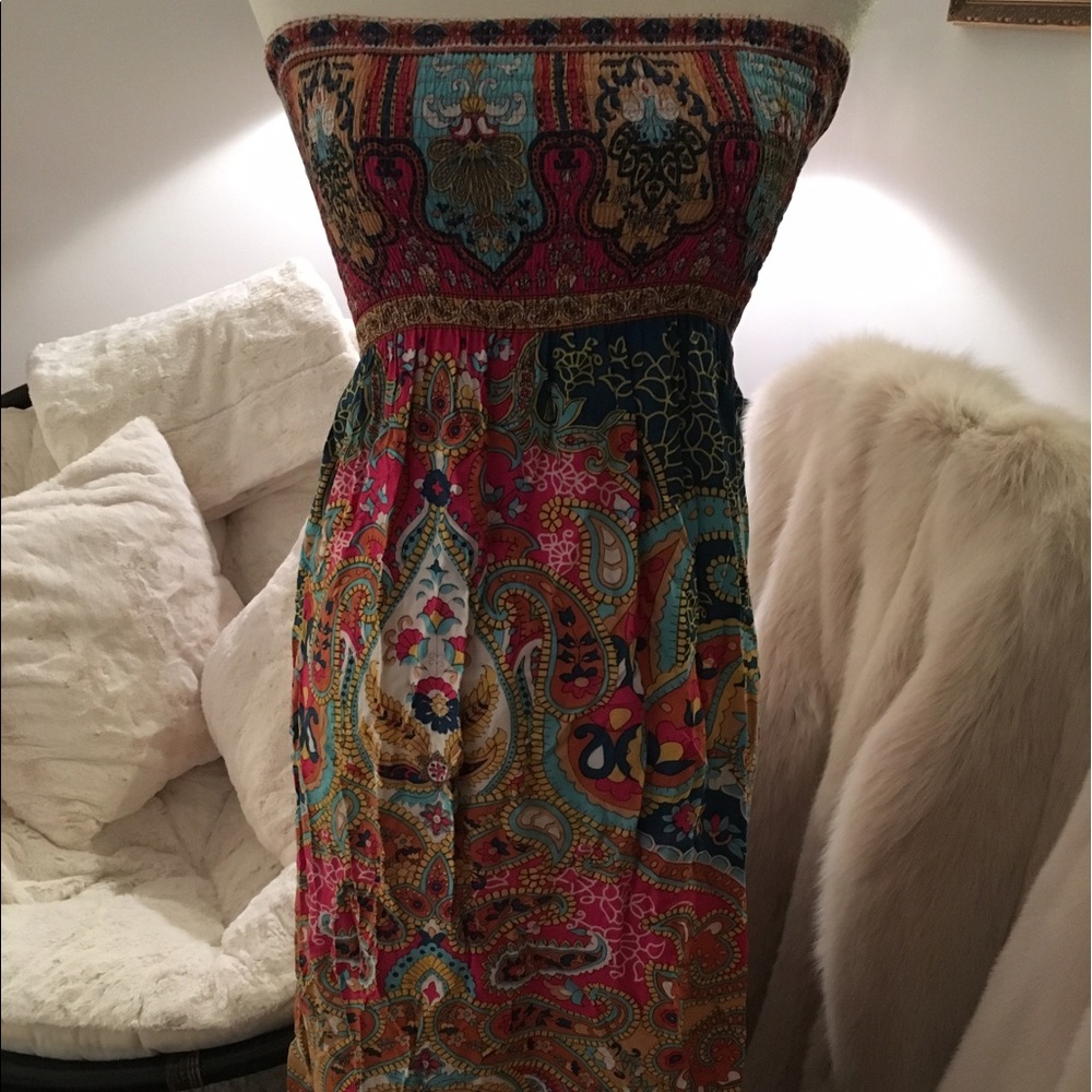 🌸 FOREVER21 Maxi strapless multicolor sundress